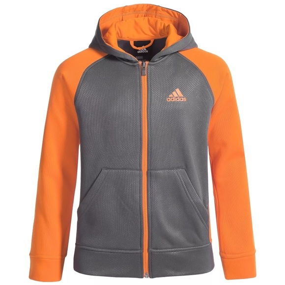 adidas orange zip hoodie